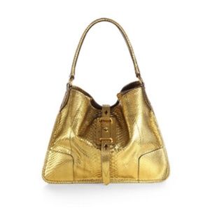 NWT Belstaff Satchel Shoulder Bag Purse Tote Gold